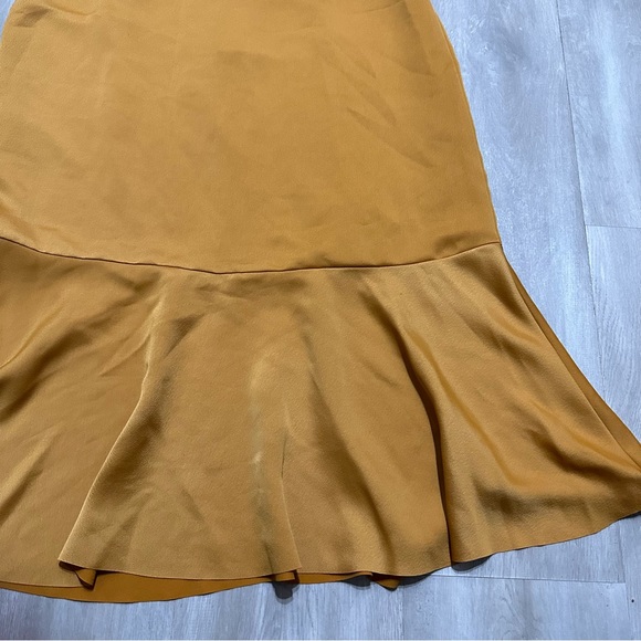 Banana Republic Yellow MIDI Flare Dress Sz 12 - Picture 4 of 9